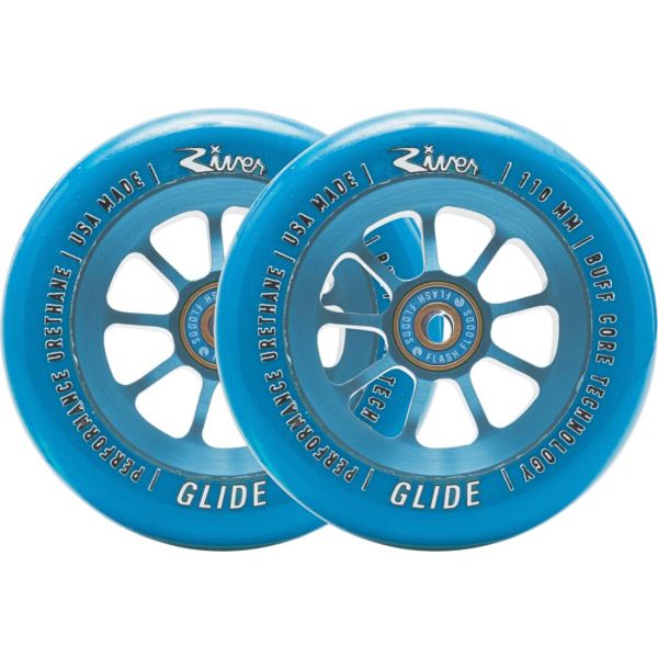River Naturals Glide Pro Scooter Wheels 2-Pack - Sapphire - Buy the scooter parts - Sportmania